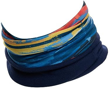 Hilltop Polar Halstuch, Multifunktionstuch, Kopftuch, Schlauchschal, Schal mit Fleece, Cooles Design in Trendfarben, für Damen und Herren, Farbe:Cobald Multi