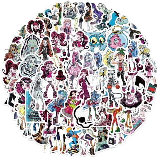 70pcs Monster High Stickers Decals for Laptops Water Bottles Toys and Gifts for Teens,Girls,Perfect for Laptop,Phone,Skateboard,Travel| Extra Durable Vinyl (Monster High)