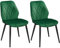 Yaheetech Esszimmerstühle 2er Set Küchenstühle gepolstert Metallbeine bis 136 KG Belastbar Polsterstuhl für Küche/Esszimmer/Schlafzimmer/Restaurant Grün/Polyester
