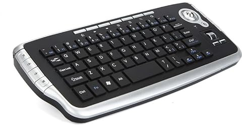 JOMAA Mini teclado ergonómico Trackball Air Mouse 1200dpi función TV 2.4G teclado inalámbrico con trackball para Lapotp PC TV (plateado)