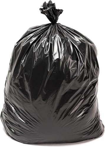 Relevo Pack of 20 Bin Liners, 150 Litres, Heavy Duty Bin Bags, LDPE 75 μm Thickness, Load Capacity 100 kg, Industrial, Black