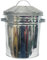 Easy Shopping Small 15 Litre 15L Round Shape Glavnised Metal Bin Recycle Rubbish Waste Dustbin Bin with Lid