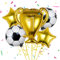5 Stück Fussball Luftballon, Fussball Deko Geburtstag Kinder,Fussball Geburtstag Deko,Trophäe Folienballon mit 18 Fußball Ballon, für Spieltag Fußball Weltmeisterschaft Geburtstag Party Fußball Deko
