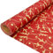 DOJoykey Rouleau de papier cadeau de Noël : papier cadeau rouge kraft avec motif festif d'élan recyclable 43 cm x 15 m