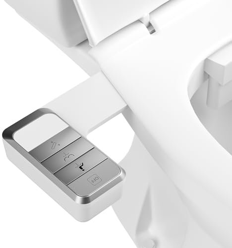 Non-Electric Bidet Bidet Attachment for Toilet UK - ltra-Slim Bidet Toilet Seat Attachment with Adjustable Water Pressure, Self Cleaning Dual Nozzle (Frontal and Rear Wash)