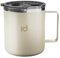 IceDrop® Edelstahl Thermo Tasse [330ml] I Thermobecher mit Deckel – 100% Auslaufsicher I Kaffeebecher to Go für 12 Stunden heiße oder kalte Getränke I Thermobecher mit Henkel - Reisebecher - Creme