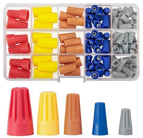 102 Pcs Electrical Wire Connectors,Screw Terminals Caps, Twist Nuts Caps, Spring Insert Wire Nuts Connectors, Cable Connectors, Electrical Cap Kit for Wiring Colorful Twist Nuts for Quick Connection