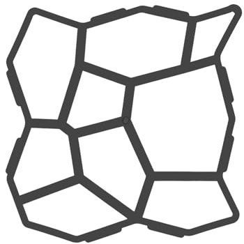 Stampo per calcestruzzo, in plastica, nero, 50 x 50 cm, set da 2 pezzi, riutilizzabile, per giardino, terrazza, cortile, pavimentazione fai da te