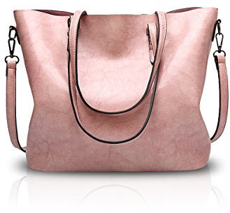 NICOLE&DORIS Nouveau Femmes Fourre Tout Sac à Main Sac d'épaule Crossbody Dames Messager PU Rose