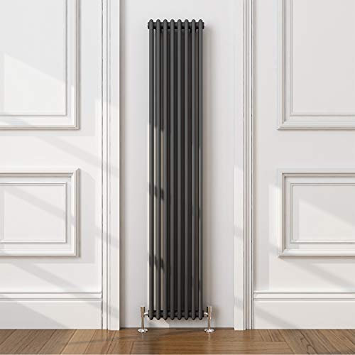 ELEGANT Traditional Radiator Anthracite Double Vertical Cast Iron Grey Tall Radiator - Perfect for Kithcen, Living Room, Bathroom Radiators 2 Column 1800 x 380 mm