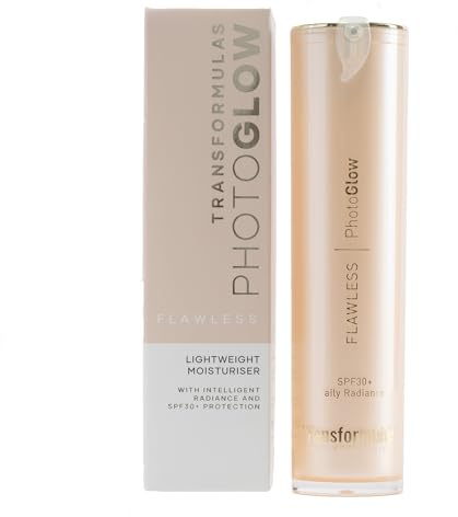 Transformulas FlawLess PhotoGlow SPF30 Daily Moisturiser, Soothing and Toning Face Cream for Skin Radiance, Use as Moisturiser, Makeup Primer or Radiance Booster 50ml