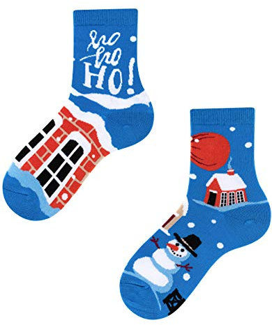 TODO Colours - Weihnachten Socken Kinder Lustige Weihnachtssocken mit Nicolaus (Santa Gift Kinder, 23-26)