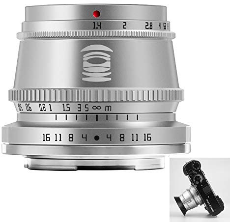TTARTISAN 35mm F1.4 Obiettivo APS-C MF per fotocamere Fuji X Mount X-A1 X-A10 X-M1 X-M2 X-H1 X-T1 X-T10 X-T20 X-T3 X-T4 X- T100 X-T200 X-T30 X-PR01 XS10 e altro.(d'argento)
