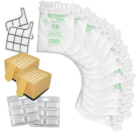 Kit bolsas compatibles Kobold VK 135 VK 136 con filtros HEPA filtros de tela y ambientadores de microfibra de alta filtración