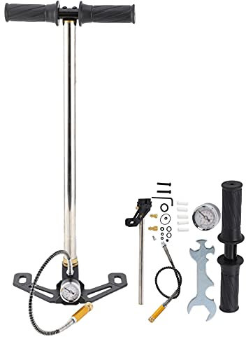 Pompe à air sur pied - Pompe à air manuelle à trois niveaux - 4500 psi - Pompe PCP à 3 étages - Pompe à main - Pompe à étrier - Pompe à air manuelle PCP