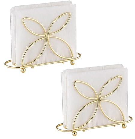 2 Pièces Porte-Serviettes de Table en Acier Inoxydable Support de Serviettes en Papier Porte-serviettes pour la Cuisine, Doré
