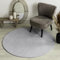 Carpet Studio Maine Teppich Rund Grau, Runder Teppich 130cm, Wohnzimmerteppich, Kurzflor Teppiche, Schlafzimmerteppich