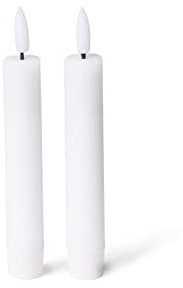 Novaliv LED Stabkerze mit Timerfunktion 12er Set - Weiße Stabkerze LED bewegliche Flamme Timer - 12,5cm Höhe für 2,2cm Durchmesser / 2 AAA Batterien notwendig - True Glow LED Kerzen Stabkerze