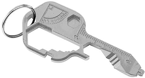 Jagowa 24-in-1 Multi Tool Key Multifunction Stainless Steel Key Shaped Tool Bottle Opener Screwdriver Ruler Pocket Multi Tool for Outdoor(Silver)