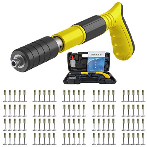 Mini Nagelpistole Aus Stahl, Manuelle 4 Gänge Verstellbare Nietpistole, Nail Gun Für Deckenwandanker, Drahtschlitzgerät, Hauswand, Betonnagelpistole, Mit 100 Stück Rund Nagel