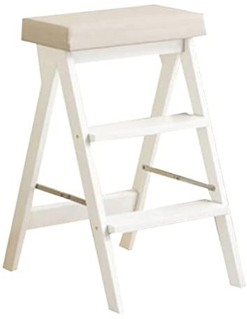 VNABO Scale a pioli Sgabello A Frame Scale telescopiche in Legno massello Home Scaletta Pieghevole Rimovibile per Interni Multifunzionale 330lb