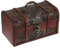 IGNPION Wooden Pirate Treasure Chest with Flower Motifs, Vintage Style Gift Box for Decorative Jewelry & Trinket Storage, Coin Collection, Letter (Medium)