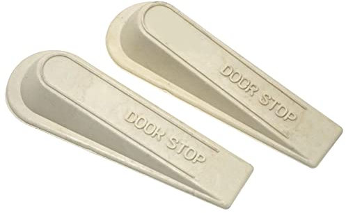 fiXte Door Wedge Black Rubber Heavy Duty Stop Large Strong Stopper Jam Jammer Non Slip Cream (Pack of 2)