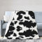 KWQDOZF Kuhfell geflecktes Fell Bauernhoftier-Muster schwarz-weiße Flanelldecke ultraweiche Micro-Fleece-Decke pillingbeständige Flanell-Überwurfdecke 40X30