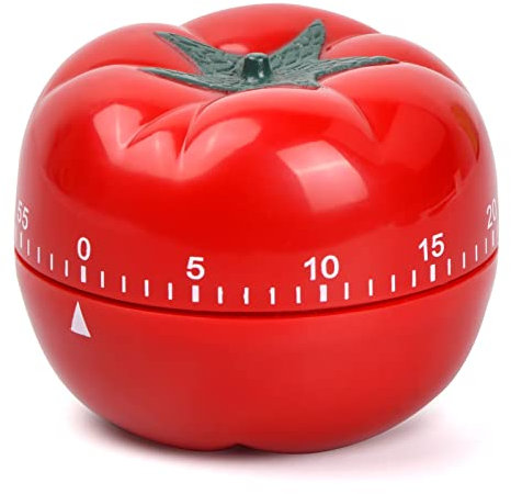 Tibapla Timer Cocina, Timer Digital Tomate, Temporizador de Cocina Mecánico, Cuenta Regresiva de 60 Minutos para Aprender/Jugar/Cocinar