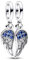 Wedanor Charme Sparkling Splitable Angel Wings Anhänger Charms Anhänger 925 Sterling Silber Charm Pendant für Europäische Armbänder und Halsketten