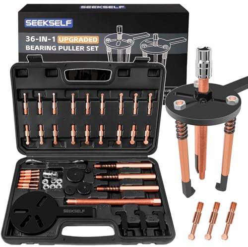 SEEKSELF 36-in-1 Lagerabzieher Set Innen und Außen, Innenlager Abzieher Lager Werkzeug Trennsatz, Schwarze Plastikbox