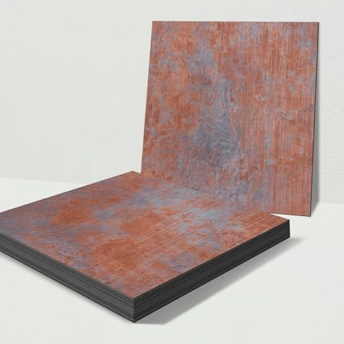neukids distressed splashback metal rust, Copper earth red splashbacks for walls, kitchen splashbacks for walls cooker splashback, RV Panels Fireplace Cooker Backsplash 19.5x19.5cmx9PCS