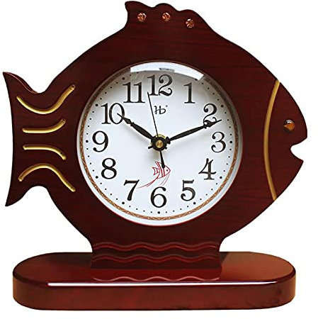 GSZCCZS Kaminuhr, geräuschlos, dekorative Holz-Schreibtisch-Tischuhr für Kaminsims, Büro, Schreibtisch, Regal, Heimdekoration, B (A)