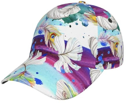 Bunte Vögel Feder Flügel Aquarell Bunt Sonnenblende Mütze Original Verstellbare Basecap Für Running Damen Herren