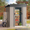 YODOLLA Abri de Jardin en Métal 1,44 m²，Cabane de Jardin Exterieur avec 2 Portes Coulissantes，Rangement Outils 164 x 96 x 180cm (Gris)