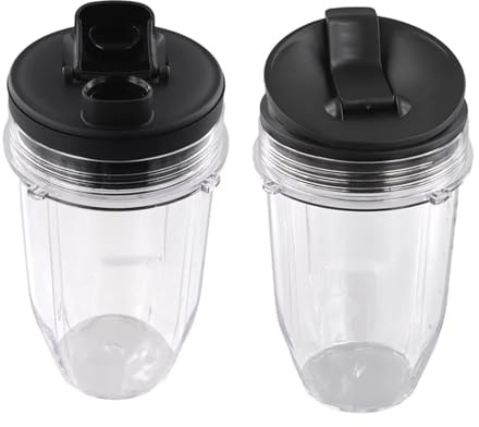 CQJFCYBRA Blender Cup Accessories: Compatible For LECKL-For Nutri Ninja 18 Oz Cup With 2 Sealing Caps, Suitable For 900W/1000W NINJA Juicer Series Blender