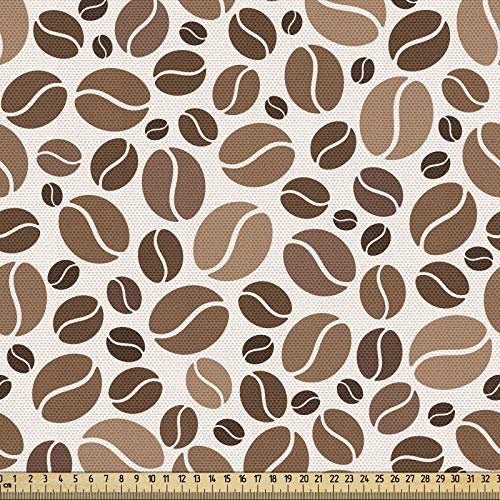 ABAKUHAUS Erdfarben Gewebe als Meterware, Tasty Kaffeebohnen, Schön Gewebten Stoff für Polster und Wohnaccessoires, 1M (148x100cm), Karamell Braun Kamel