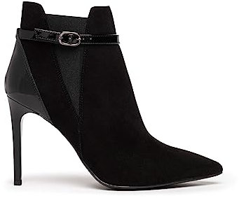 Nero Giardini I205571DE Nilo Vernice Nero Tronchetti Eleganti Cinturino per Donna Nabuk Tacco Spillo (Taglia 38)