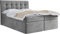WFL GROUP Boxspringbett mit Bettkasten 120x200 140x200 160x200 180x200 200x200 Doppelbett Gepolstert Bett Mit Matratze und Topper - Stauraumbett mit Kopfteil - Hell Grau Samt - 120 x 200 cm