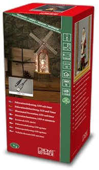 Konstsmide LED Wasserlaterne, Windmühle, bunt, wassergefüllt, wählbare Energiefunktion, mit 5h Timer, 1 warm weiße Diode, batteriebetrieben & USB, Innen, 3 x C 1.5V (exkl.) - 4294-000