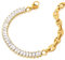 COOLSTEELANDBEYOND Stahl Goldfarbenes Marine Anker Gliederketten Armband für Damen, mit Baguette-Schliff Kubischen Zirkonia