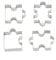 Tsadeer Stainless Steel Fondant Biscuit Cookie Cutter Cake Pastry Cookie Cutter Puzzle Mold 4 pcs