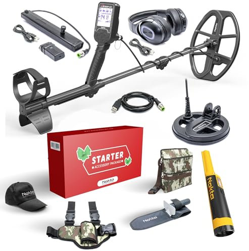 Nokta The Legend Pro Pack con Accupoint Pinpointer e pacchetto di accessori di avviamento, set metal detector professionale (metal detector con puntatore Accupoint e pacchetto di accessori di