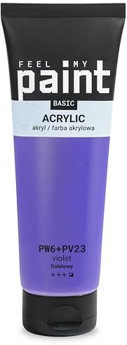 FeelMyPaint Acrylfarbe Violett(Lila) – 120 ml hochpigmentierte Künstlerfarbe zum Malen auf Leinwand, Papier, Stoff, Holz, Glas, Keramik, Metall, Stein
