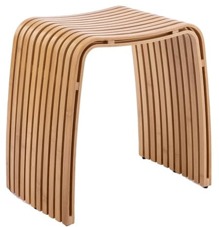 WYRXFF Tabouret multifonction en bambou, tabouret de salle de bain incurvé unique, sans assemblage, tabouret à langer pour salon, étude, chambre à coucher, salle à manger