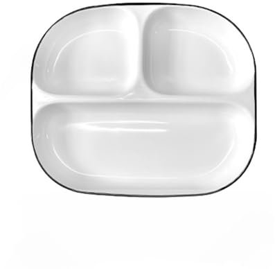 DouYuan Platos Divididos en 3 Ceramica, Plato Separador de Comida Dieta, Platos Control de Raciones para Hogares, Restaurantes, Hoteles