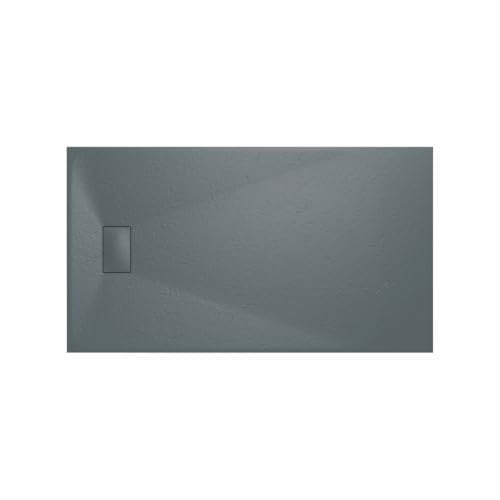 Aquariss SMC Slate Effect Shower Enclosure Tray 1600x900mm Rectangular Wetroom Shower Base Anthracite