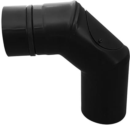 FIREFIX RES80/B90T - Gomitolo per forno a pellet, 80 mm, in acciaio inox nero, 90 gradi