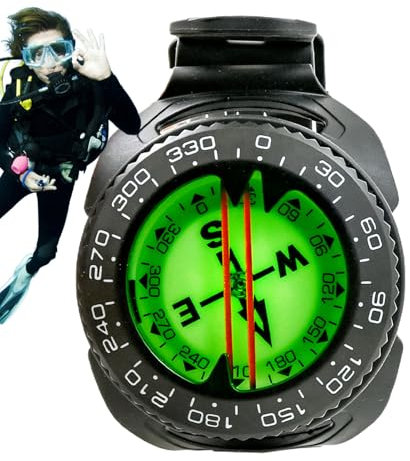 Dive Compass, Underwater Navigation Tool, 164.04 Feet Portable Precise Luminous Compass, Depth Rated Functionality, Outdoor Navigate for Diving, Kayaking and Survival