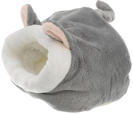 ibasenice Hamster Kuschelnest Warmes Baumwoll Schlafbett Für Kleintiere Igel Und Hamster Hellgrau Wurfbett Für Winter Und Reisen